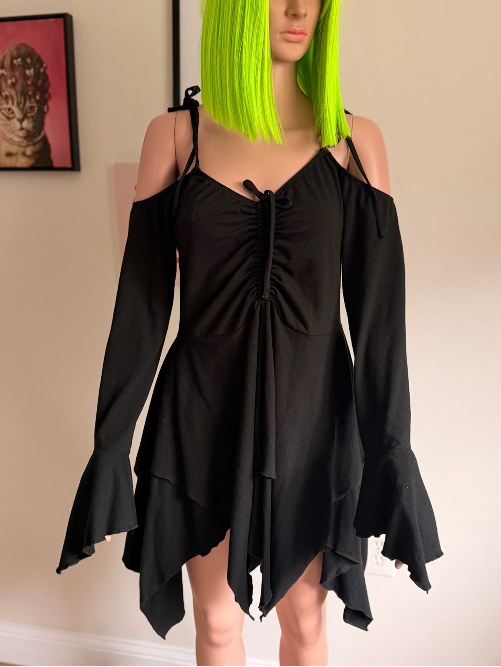 Dolls Kill x Current Mood F- is for Fairies Handkerchief Dress Size XXL Black
